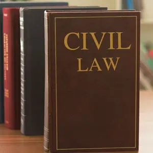  Image of a civil law book placed on a table.